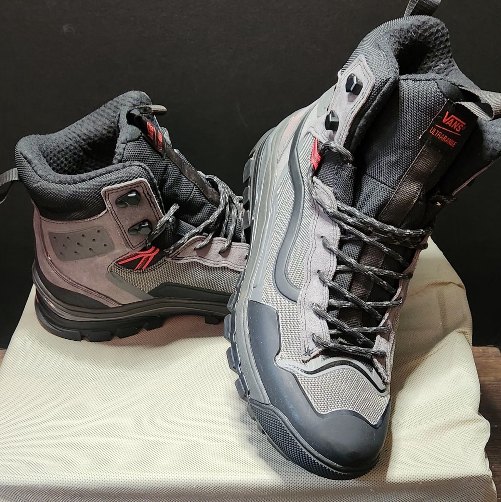 Vans Men's Gray and Black Hiking Boots